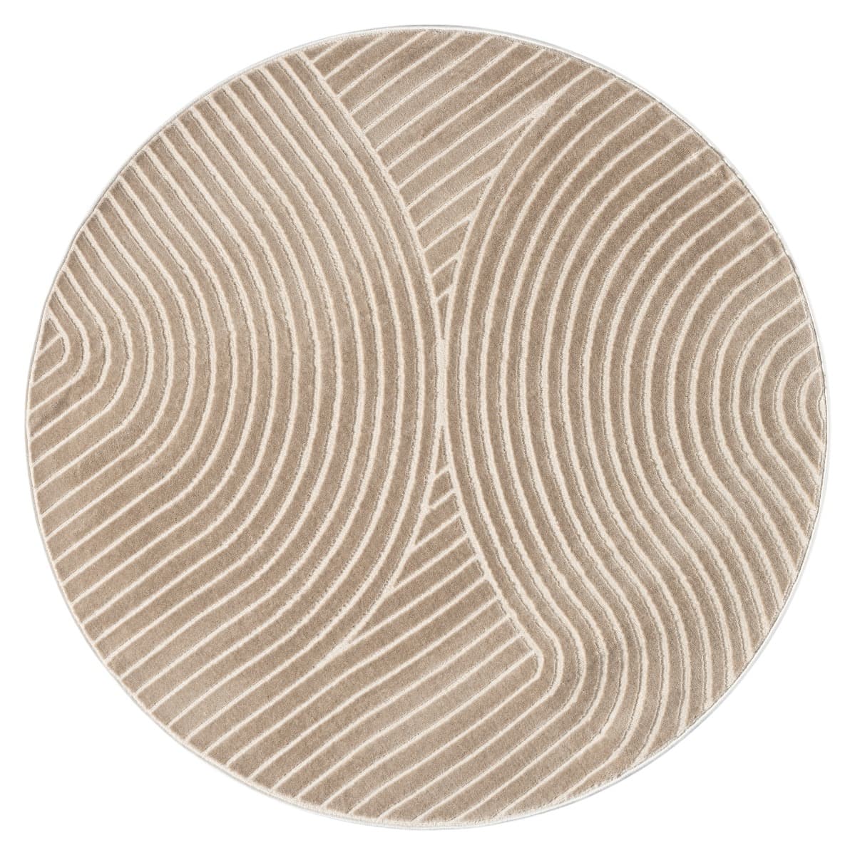 Bella Spin Mörkbeige Rund 200 cm Wiltonmatta